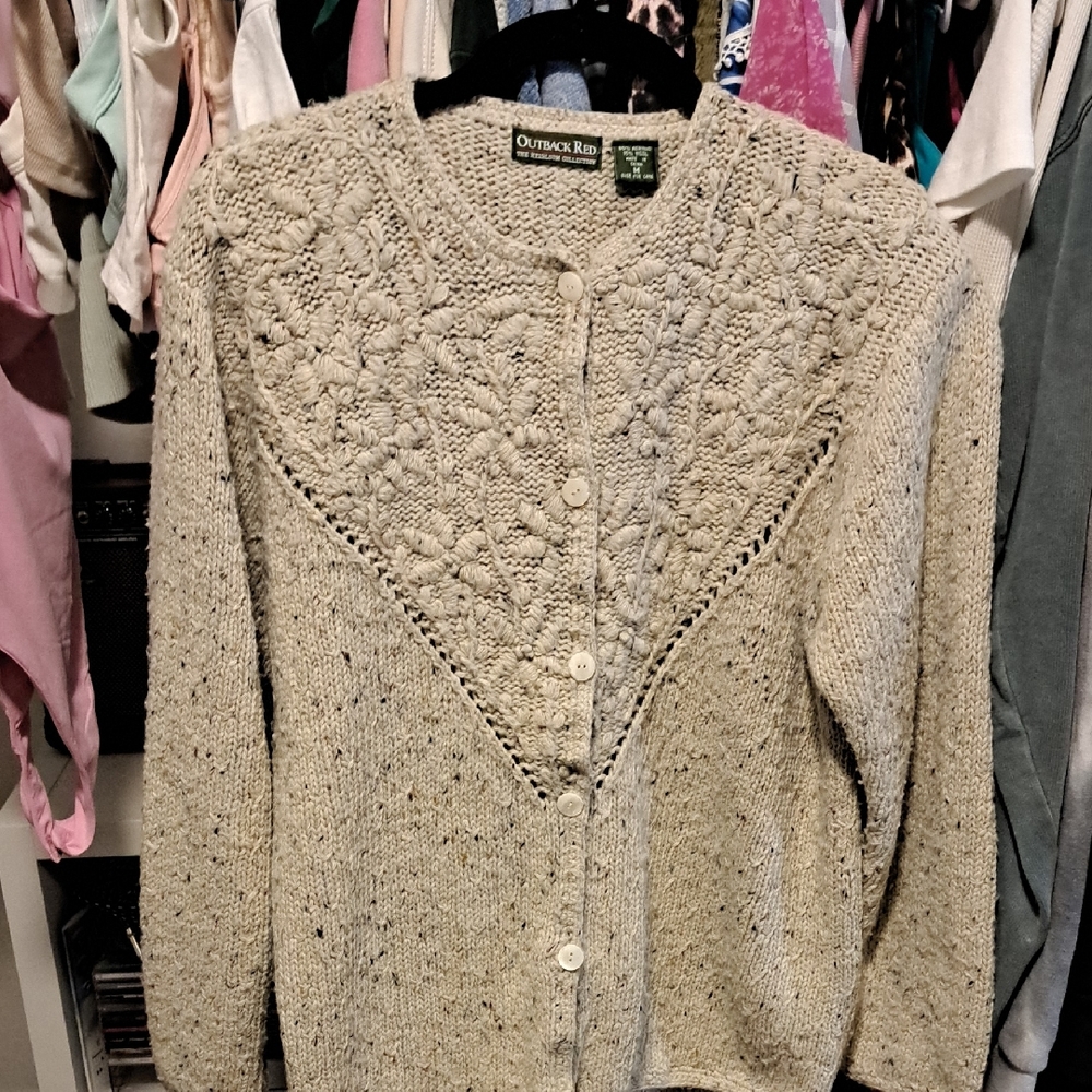 Outback Red Women's Beige Floral Cardigan